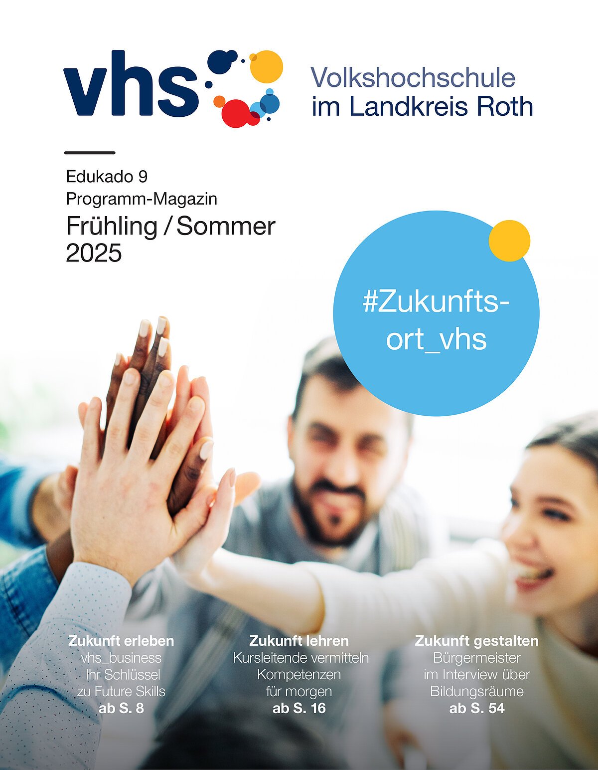 Das Foto zeigt das Titelbild des vhs Magazins vom Frühjahr/Sommersemester 2025.